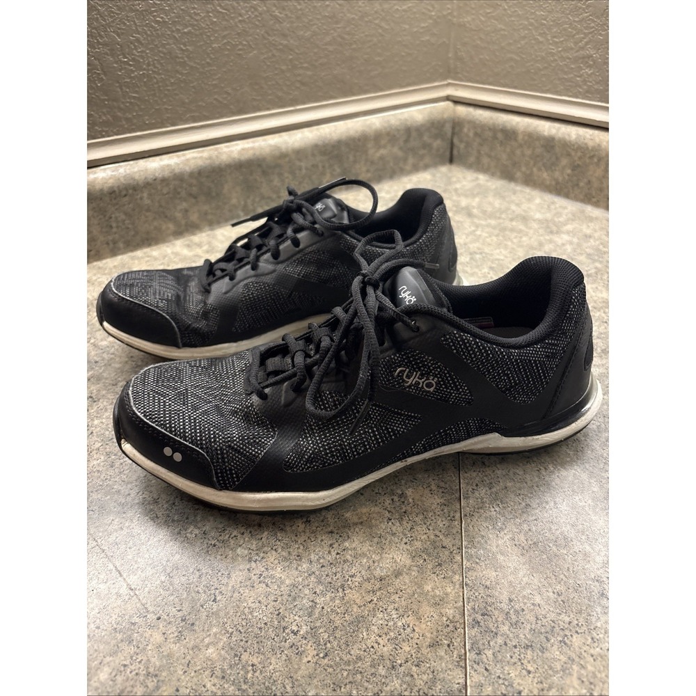 Ryka Grafik Running Shoes Black White Women's Sz 9.5 M Good Condition